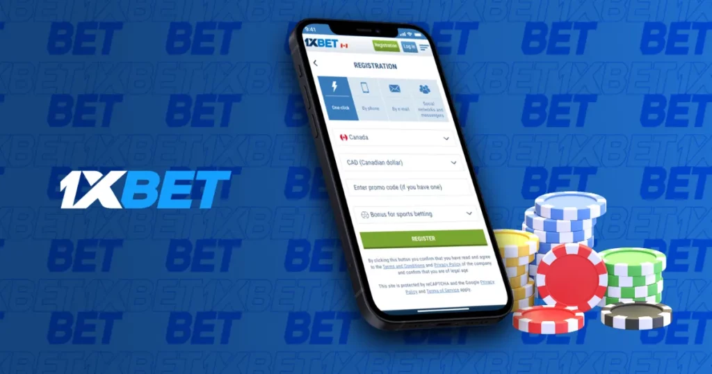 Registration in mobile app from 1xBet Cambodia